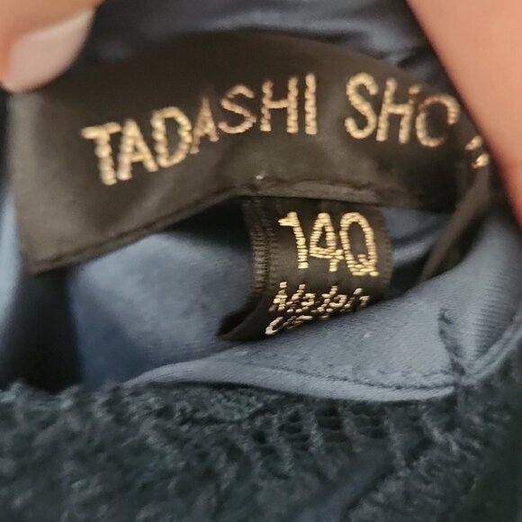 TADASHI SHOJI | Embroidered Lace Sheath Dress Teal green sz 14Q - Picture 6 of 7